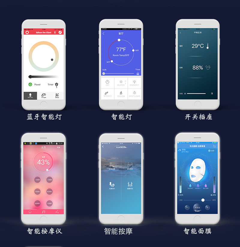 智能家居LED燈4G通信WIFI藍(lán)牙物聯(lián)控制系統(tǒng)軟件APP小程序定制開發(fā)